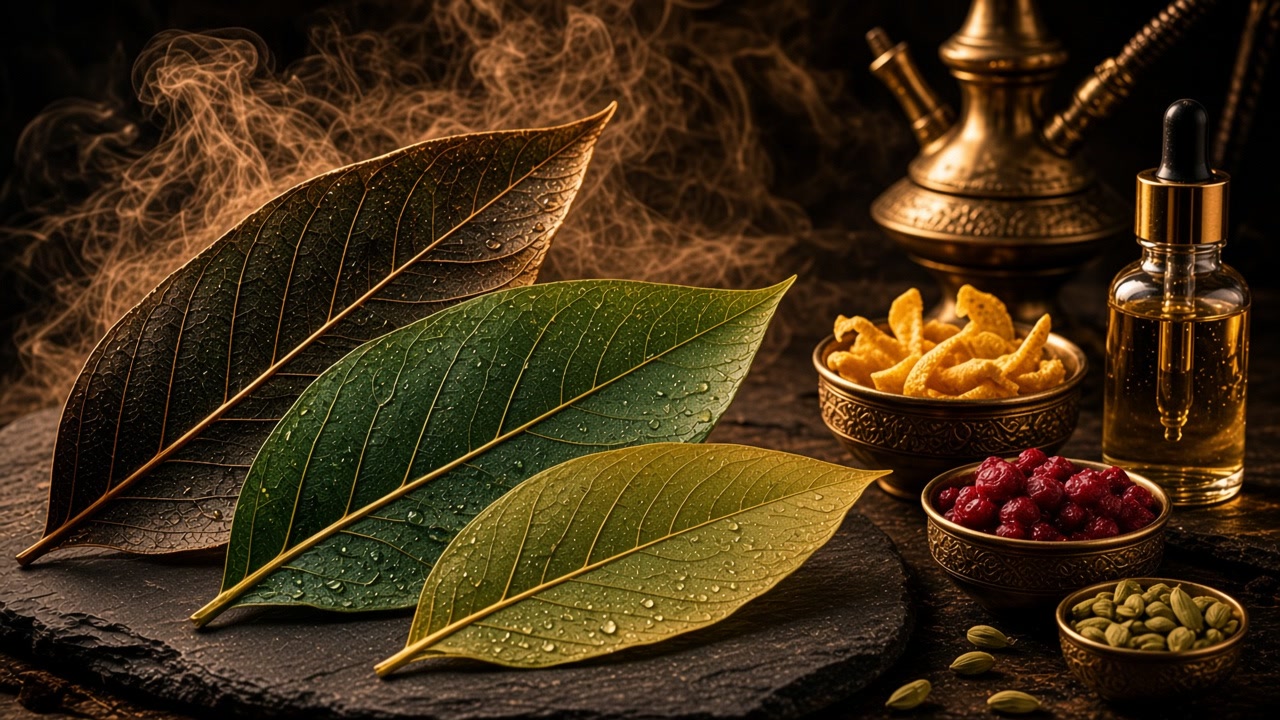 Leaves from different origins with natural aroma ingredients